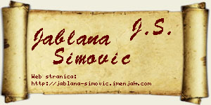 Jablana Simović vizit kartica